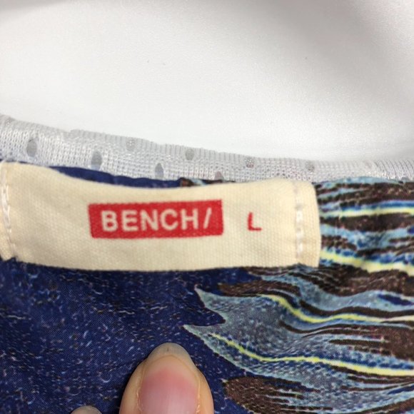 Bench floral navy windbreaker hooded full zip jacket size L (fits like small) - Picture 3 of 14